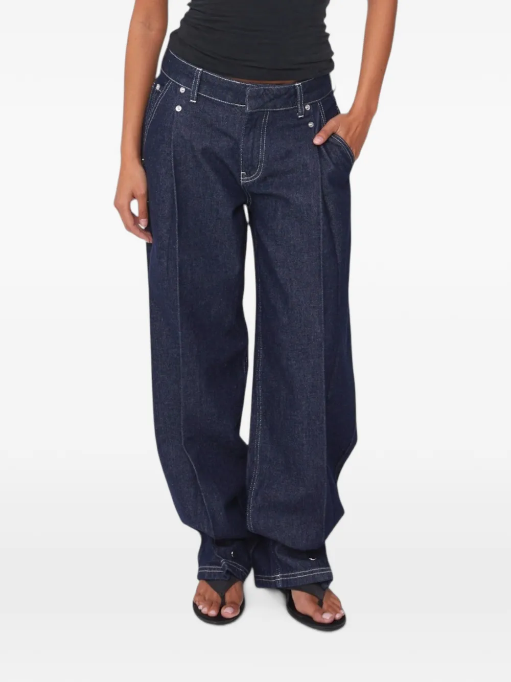 Peachy Den Lita Tailored Jeans In Blue