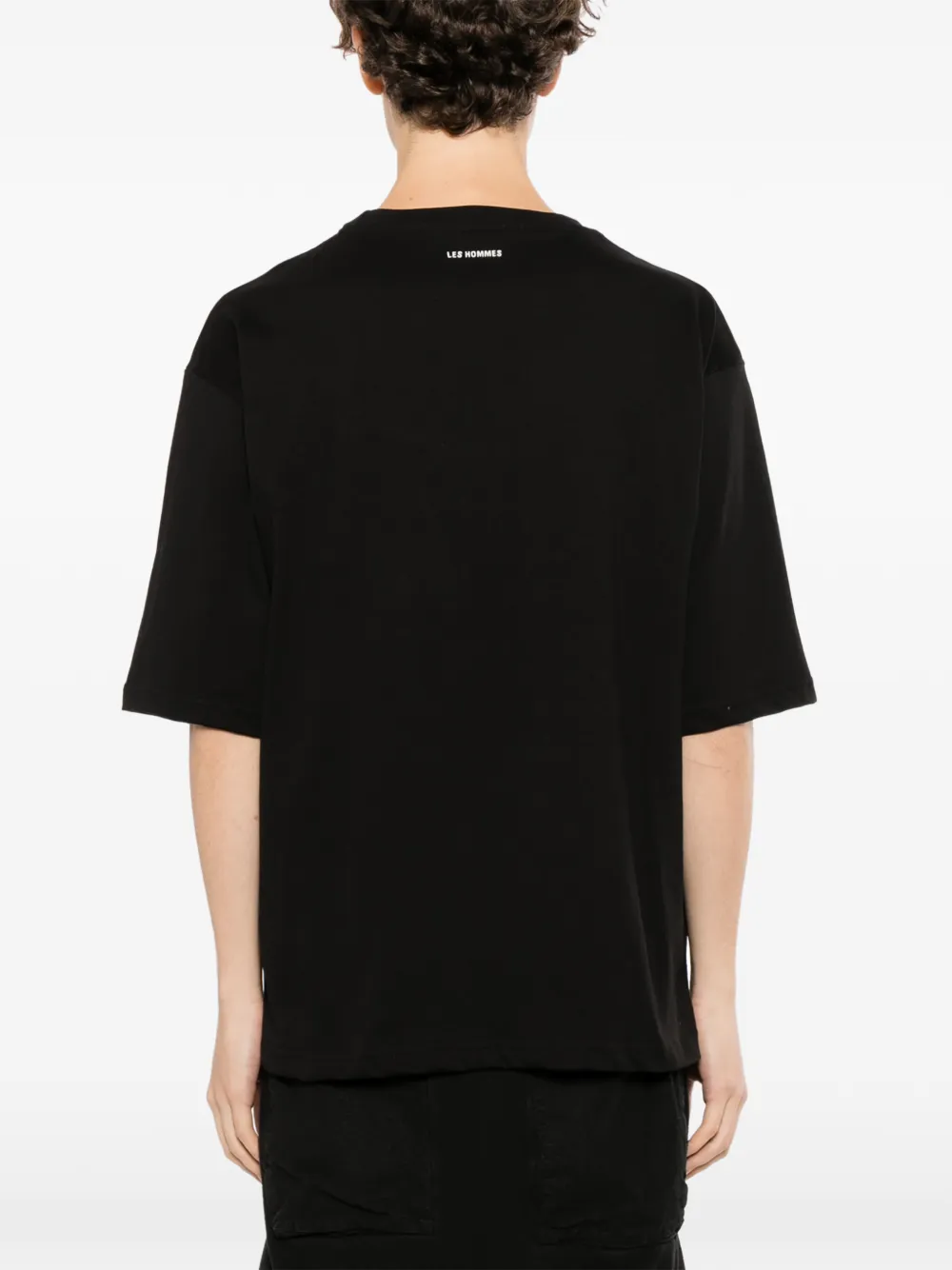 LES HOMMES T-shirt met grafische print Zwart