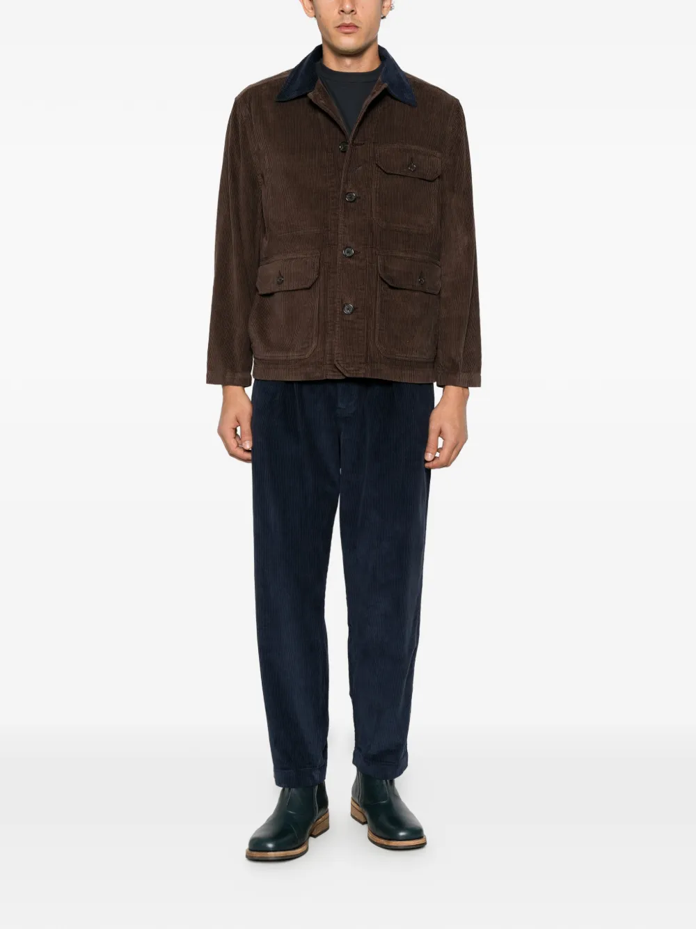 Universal Works Pleated Track corduroy pants Blauw