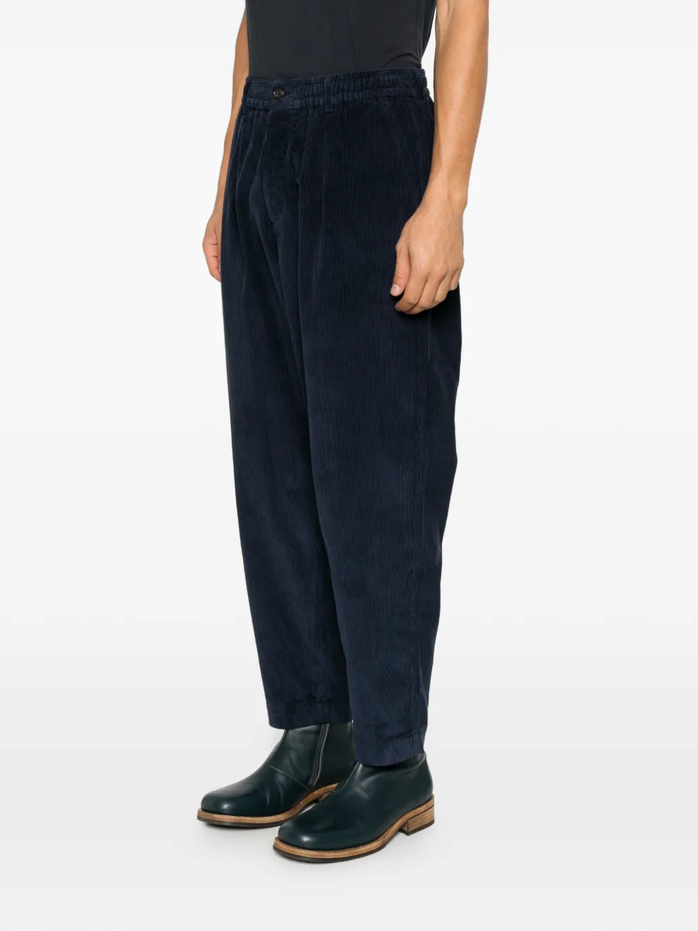 Universal Works Pleated Track corduroy pants Blauw