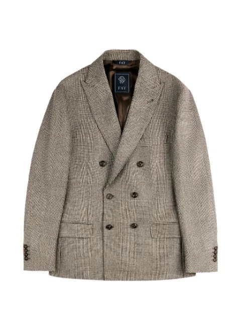 Fay Prince of Wales check double-breasted blazer