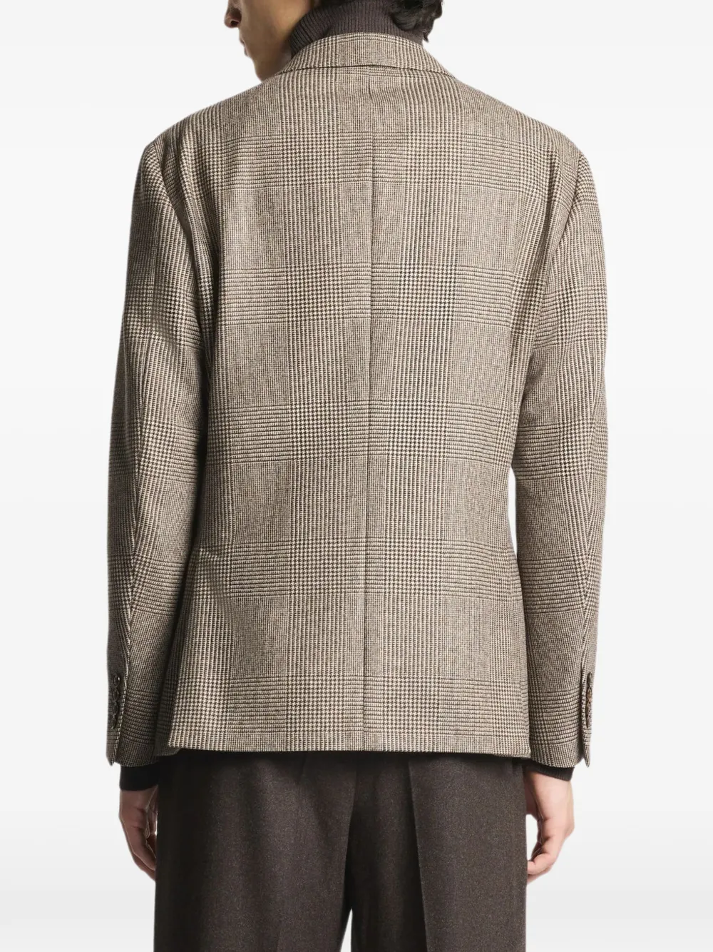 Fay Prince of Wales geruite blazer met dubbele rij knopen Beige