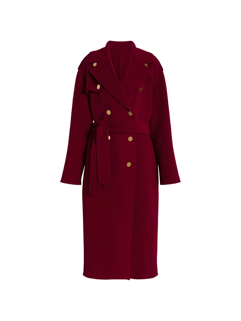 Alberta Ferretti belted double-breasted coat - Rosso