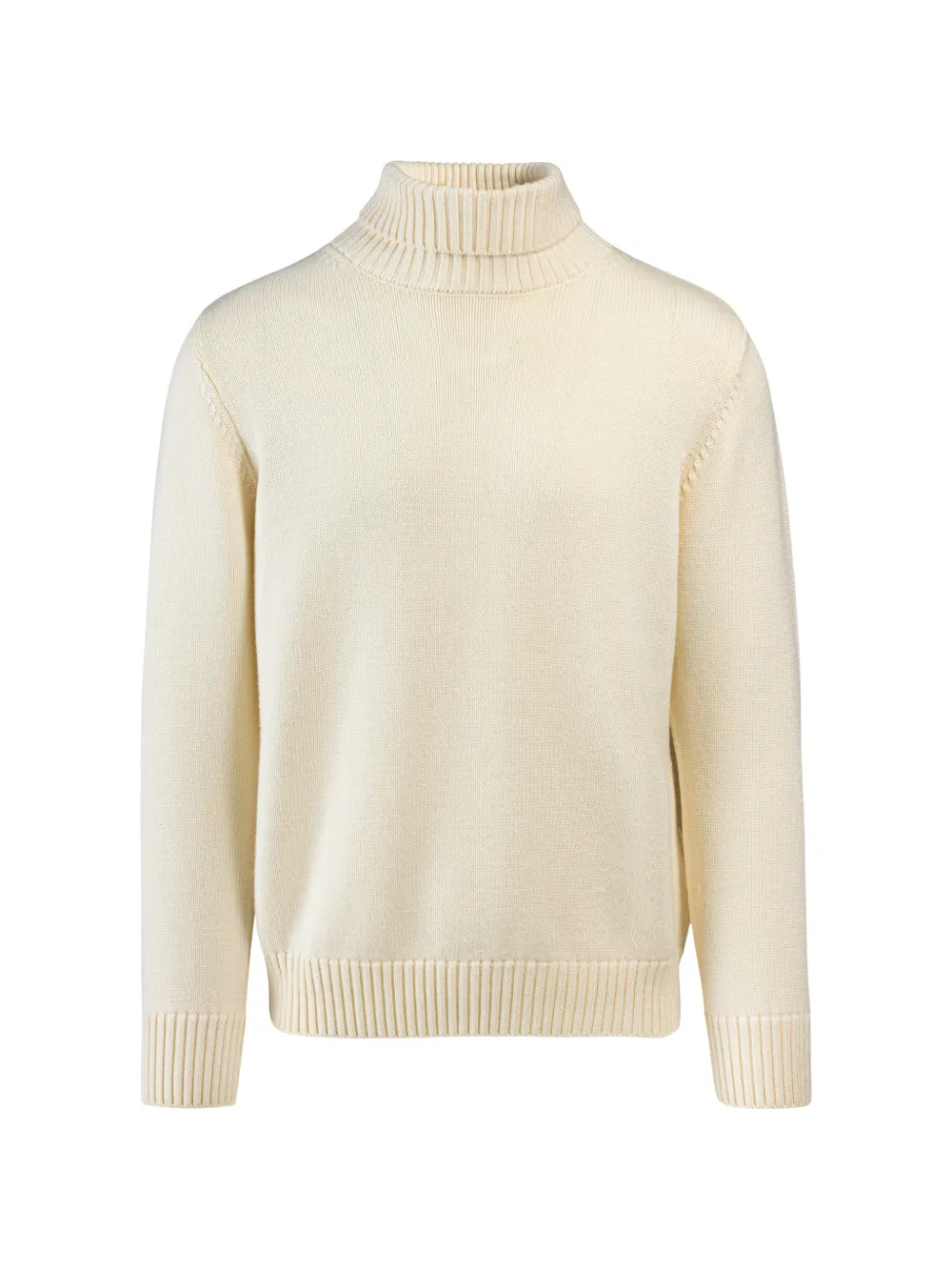 Add Ribbed-trim Turtleneck Sweater In Orange