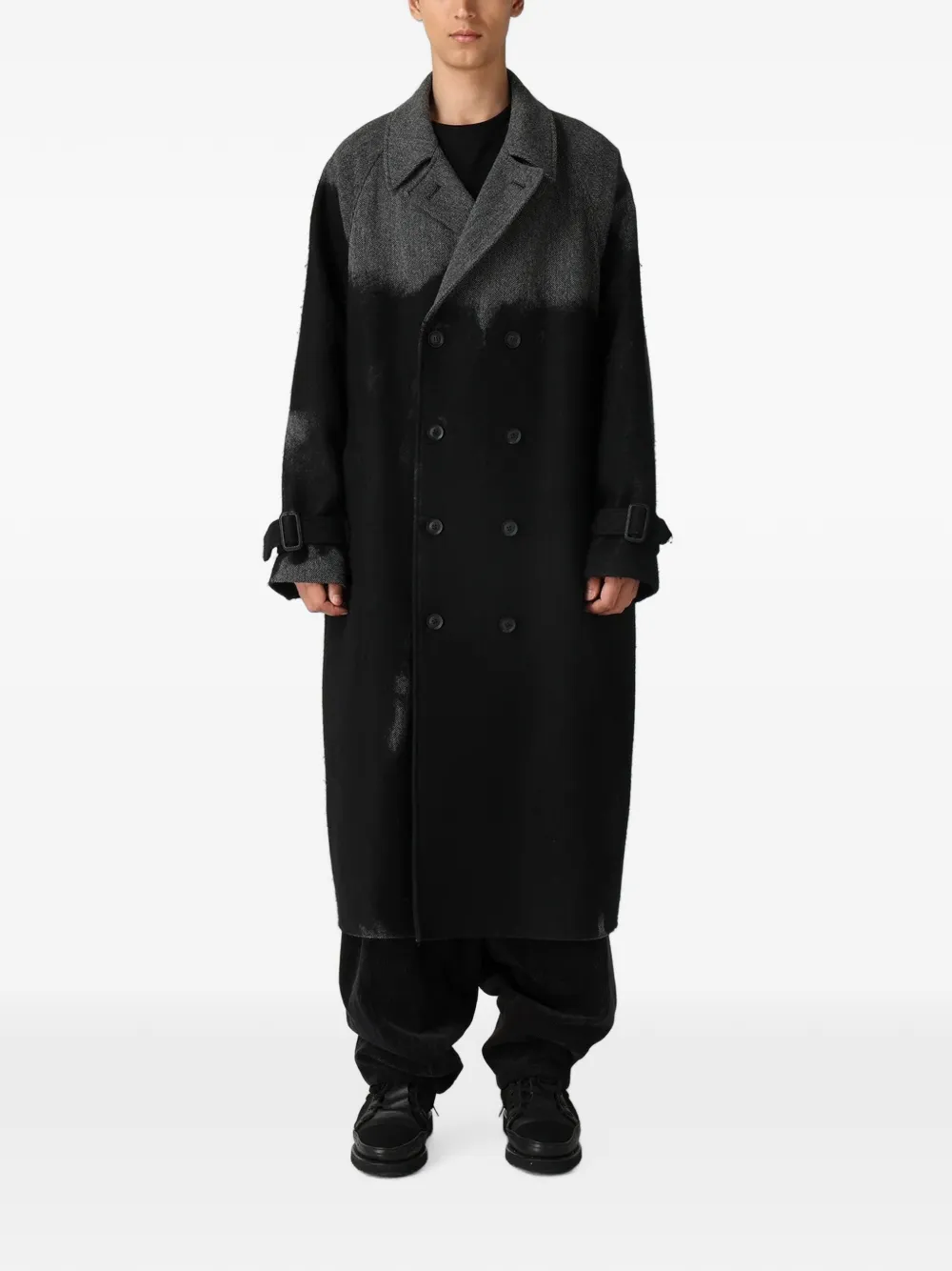 Yohji Yamamoto Jack met dubbele rij knopen Zwart