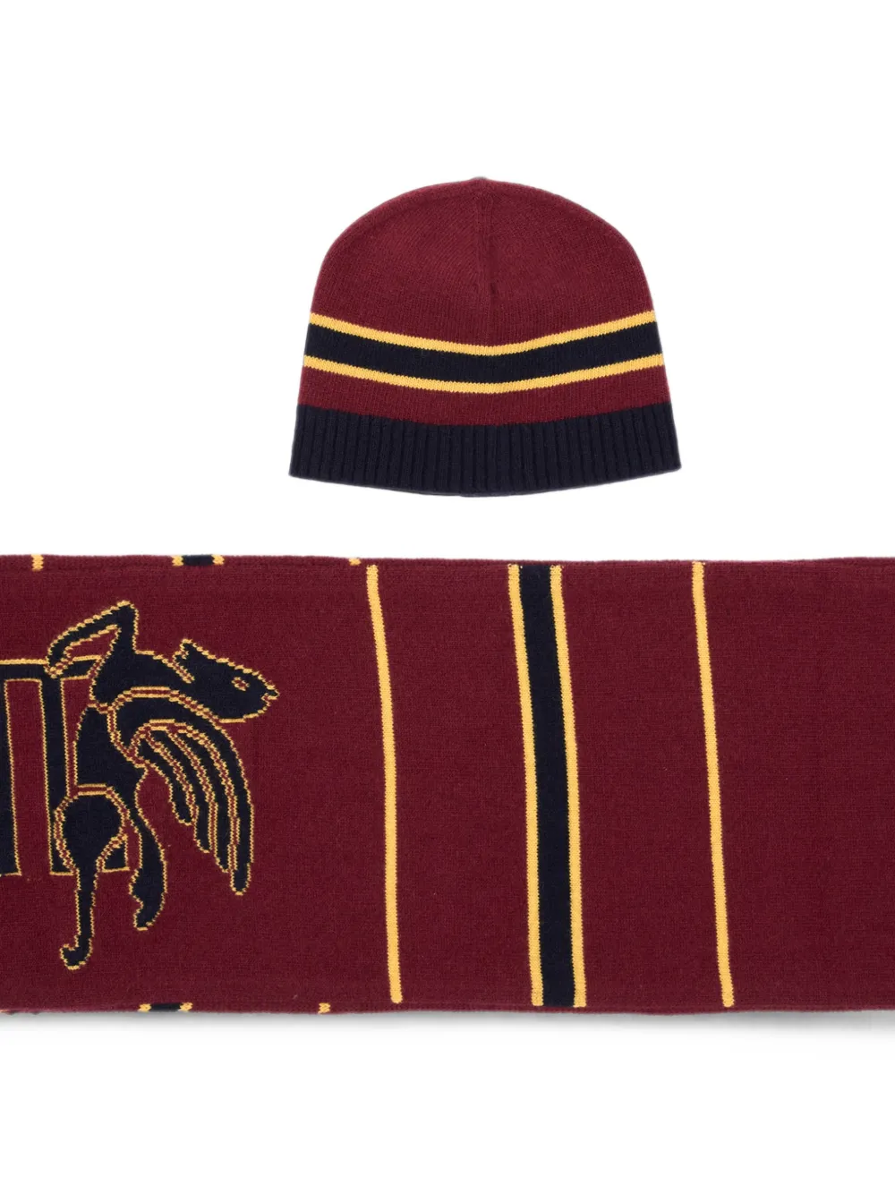 ETRO KIDS Gestreepte accessoireset met Pegasus-patroon Rood