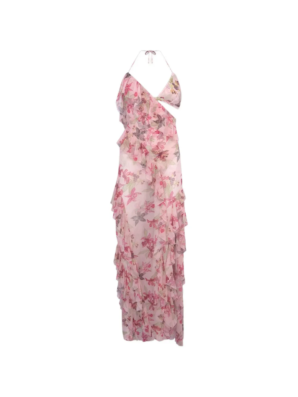 PatBO Orchid Bloom floral-print cut-out ruffled maxi dress - Rose PatBO Orchid Bloom floral-print cut-out ruffled maxi dress - Rose