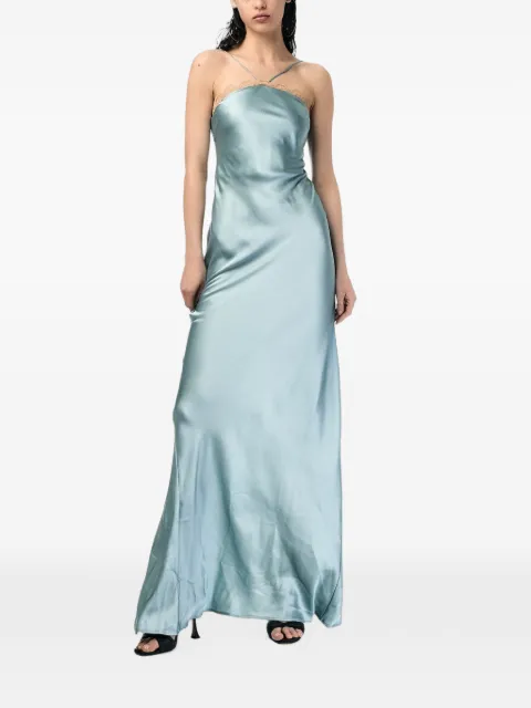 ANDRA ANDREESCU lace-trim halterneck maxi dress