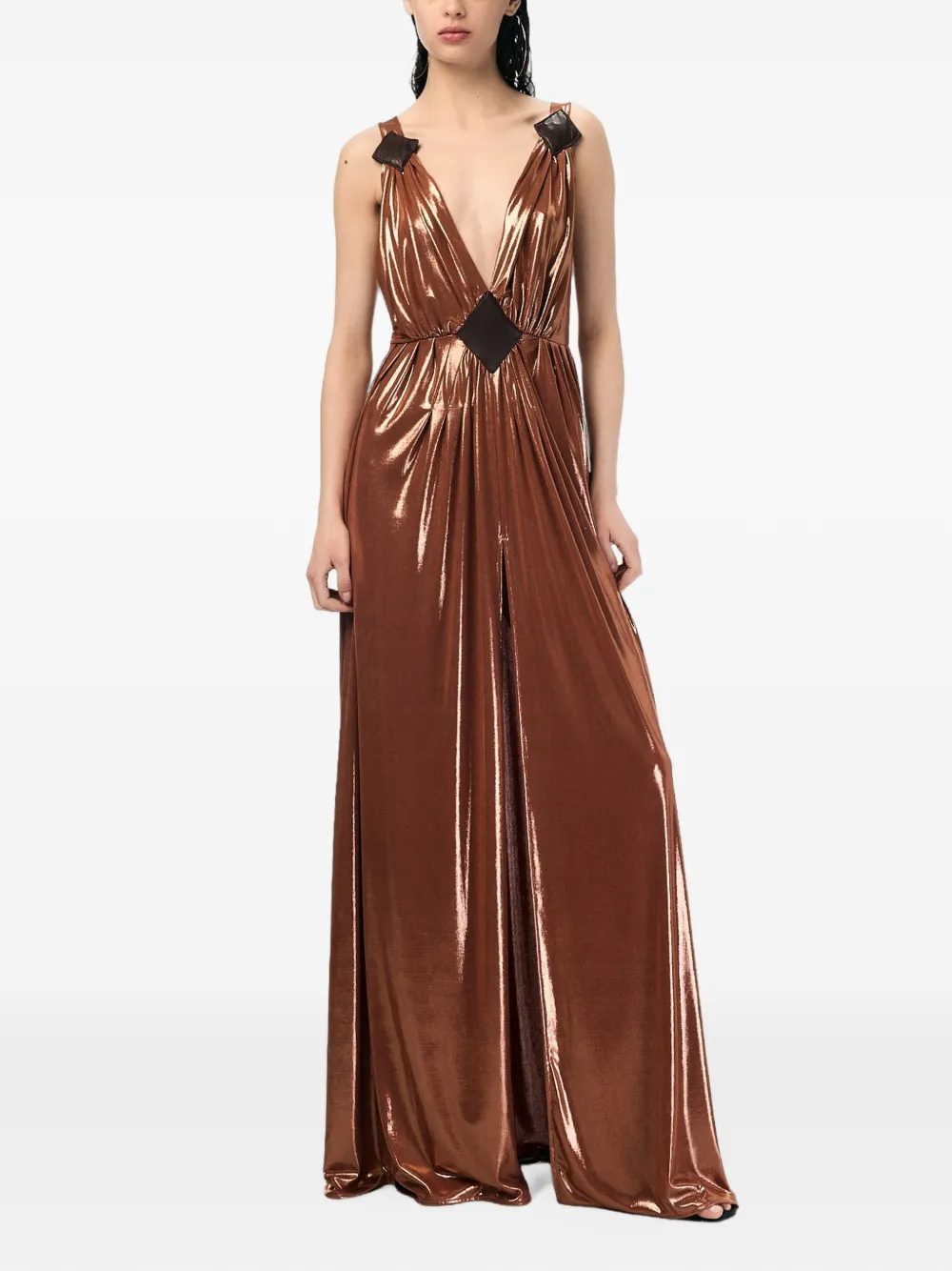 ANDRA ANDREESCU Diamond metallic-finish maxi dress