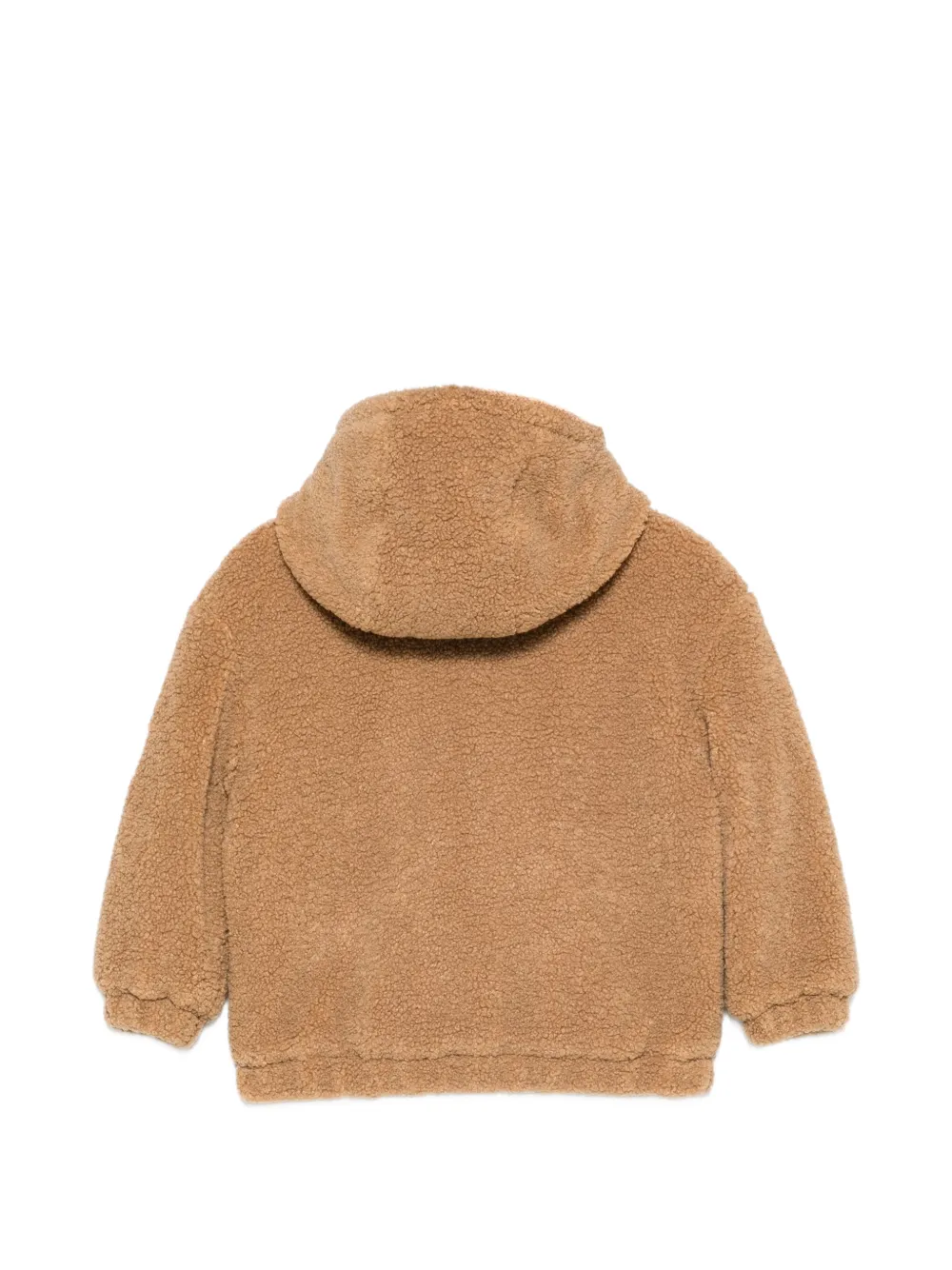 Moschino Kids teddy-texture hooded jacket Beige