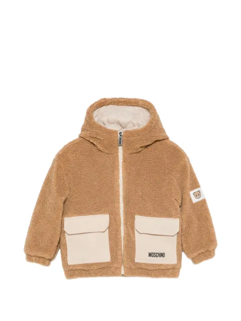 Moschino Kids teddy-texture hooded jacket