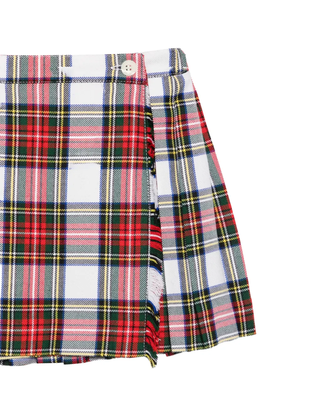 PAIO CRIPPA Plooirok met tartan ruit Wit