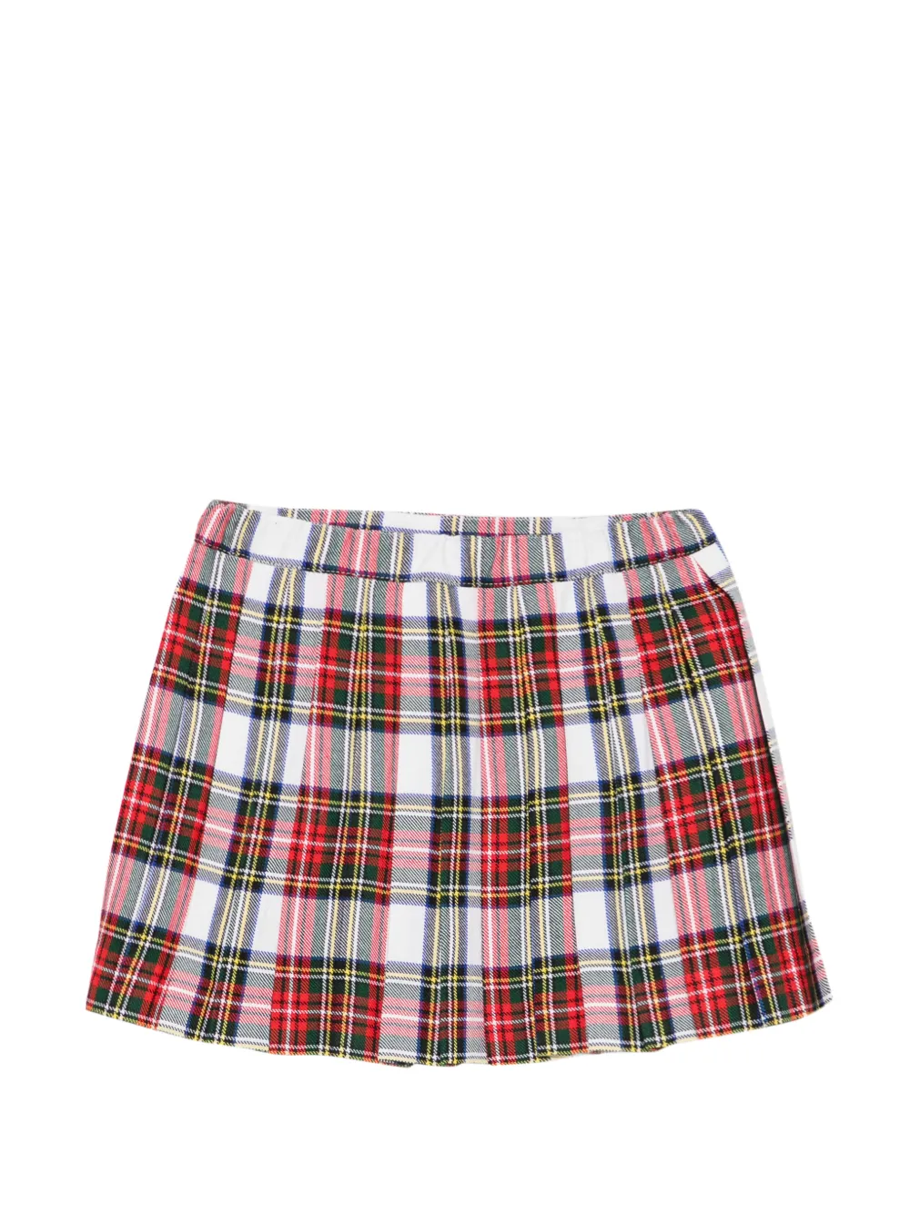 PAIO CRIPPA Plooirok met tartan ruit Wit