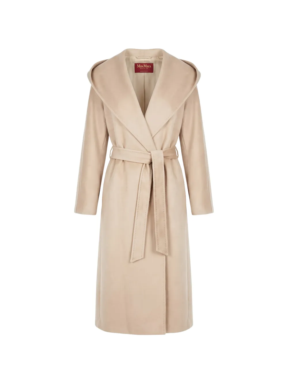 Max Mara Elegia hooded belted coat - Nude