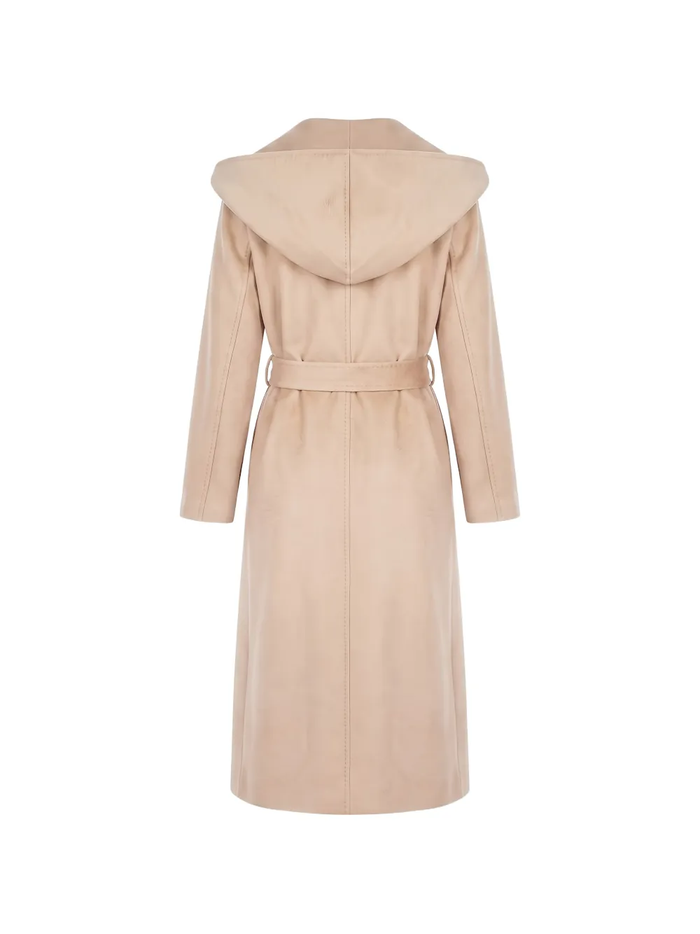 Max Mara Elegia jas met capuchon en ceintuur Beige