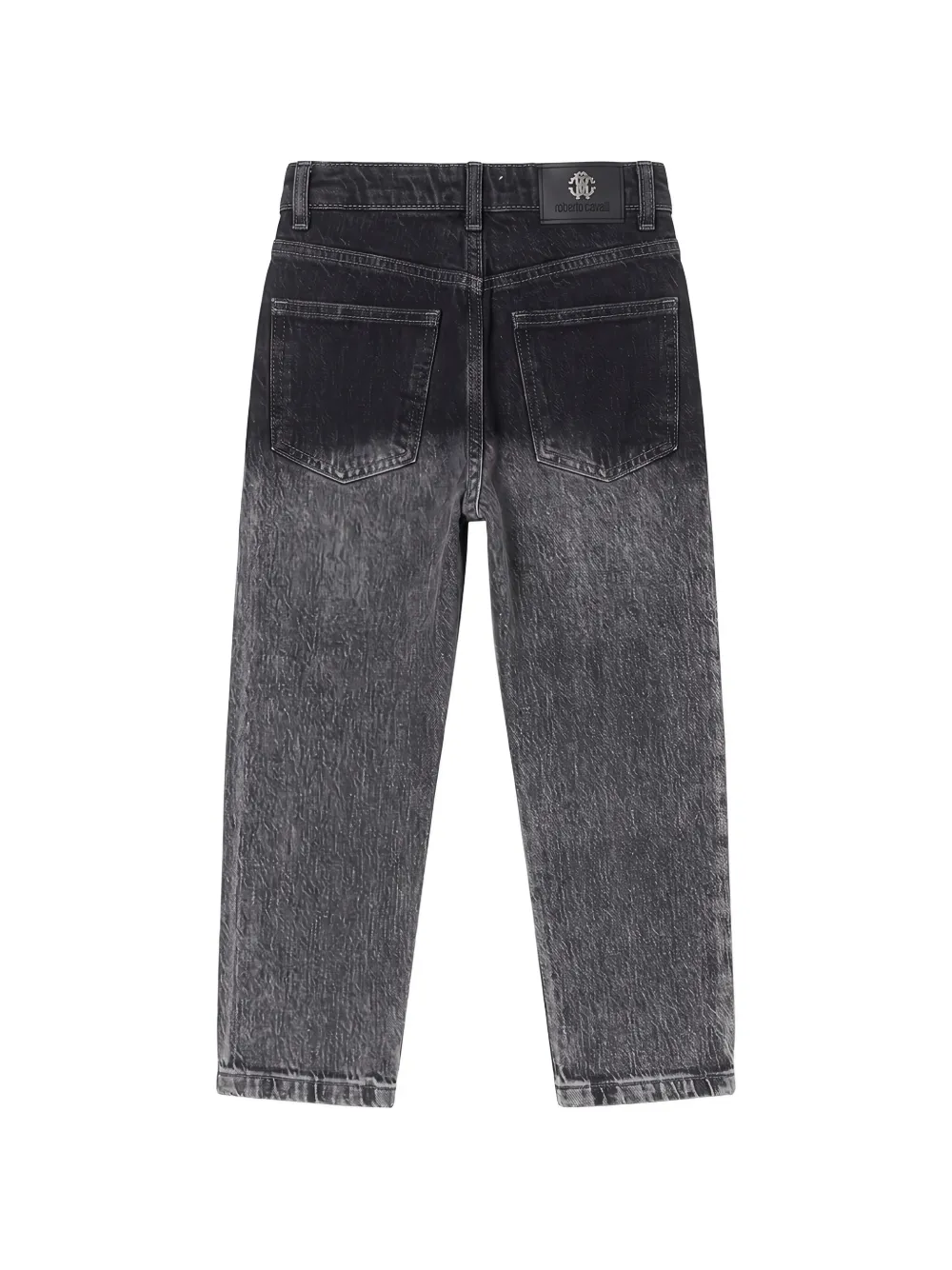 Roberto Cavalli Junior gradient-effect logo-patch jeans Grijs