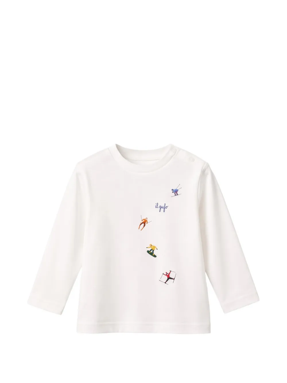 Il Gufo skier-print long-sleeve T-shirt - Bianco