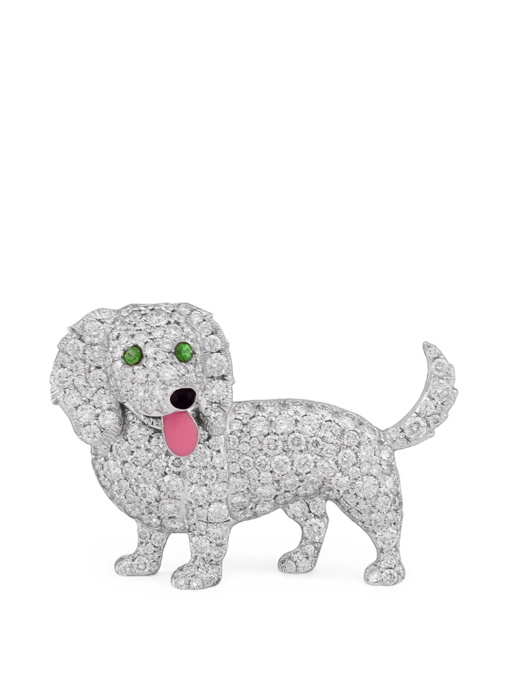 Ashna Mehta Diamond Dachshund Bag Charm In Silver