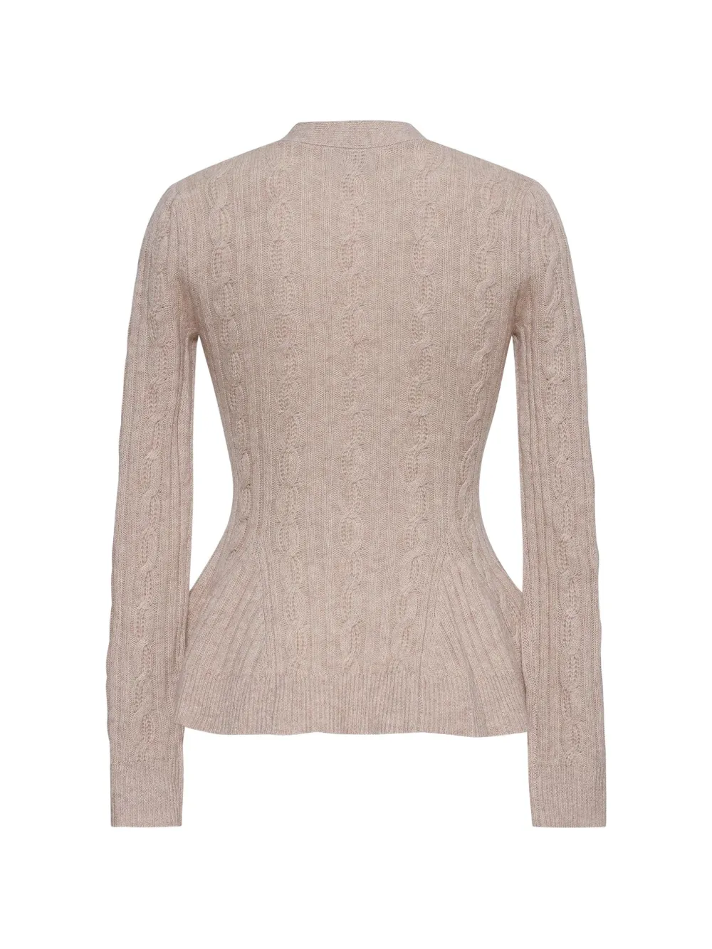 Cara Kiko kabelgebreid peplum vest Beige