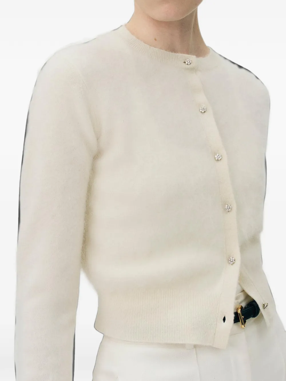Adam Lippes Cruz Crystal-embellished Cardigan in Neutrals, view 4