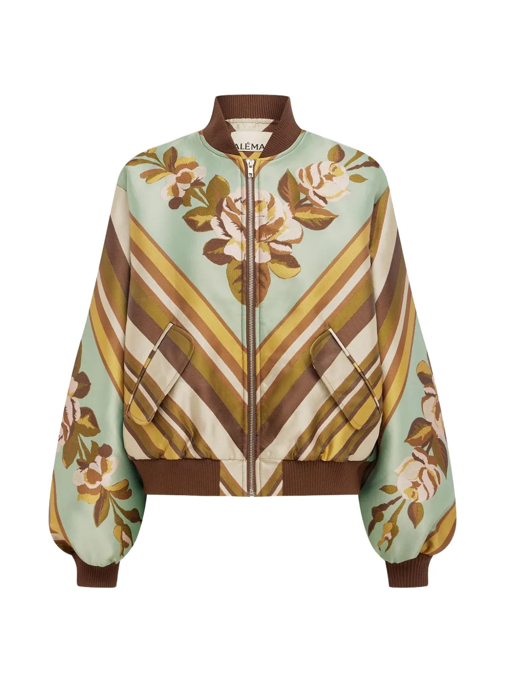 ALEMAIS La Rosa jacquard-knit bomber jacket - Verde