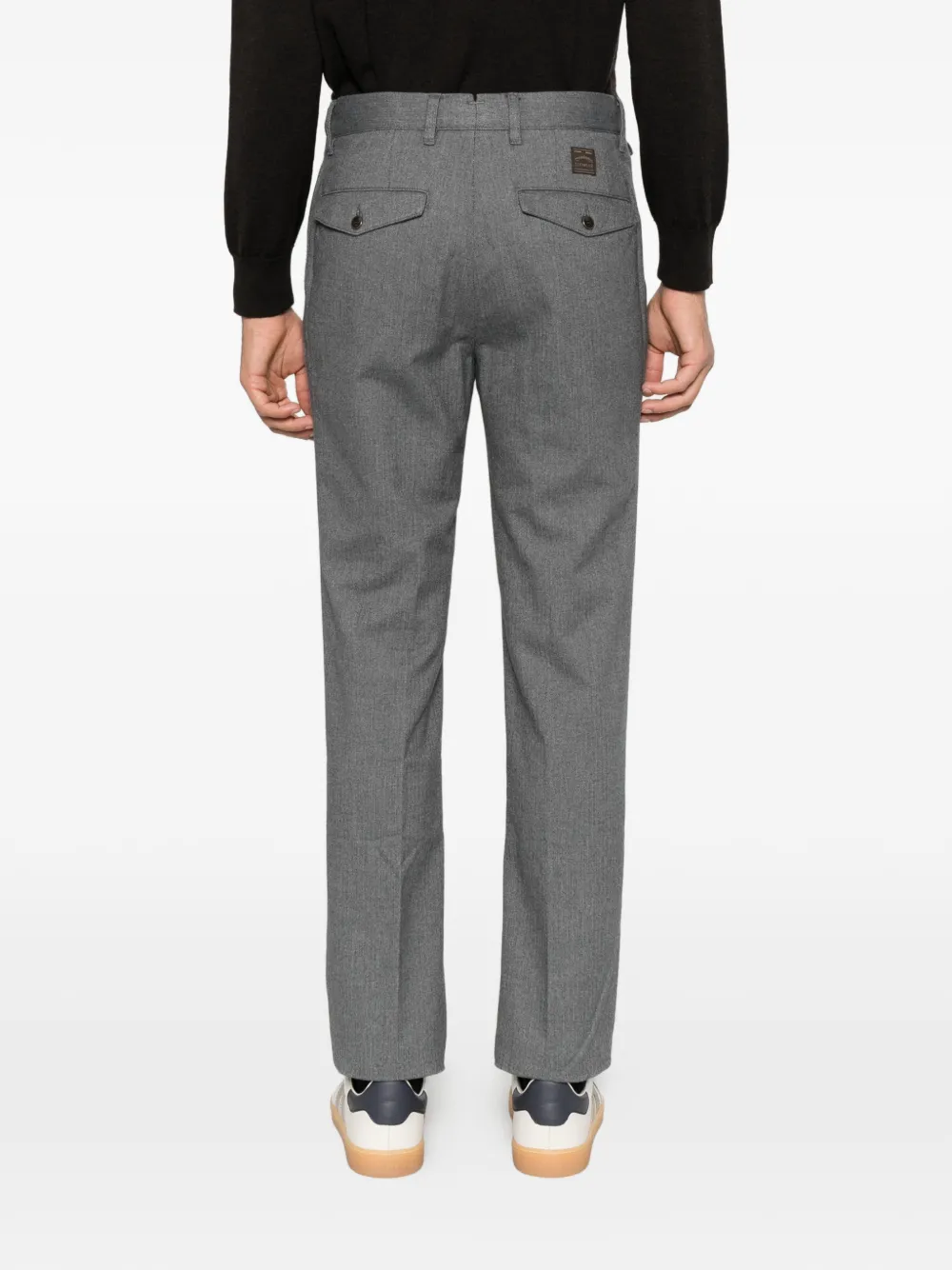Incotex herringbone-pattern pleated trousers Grijs