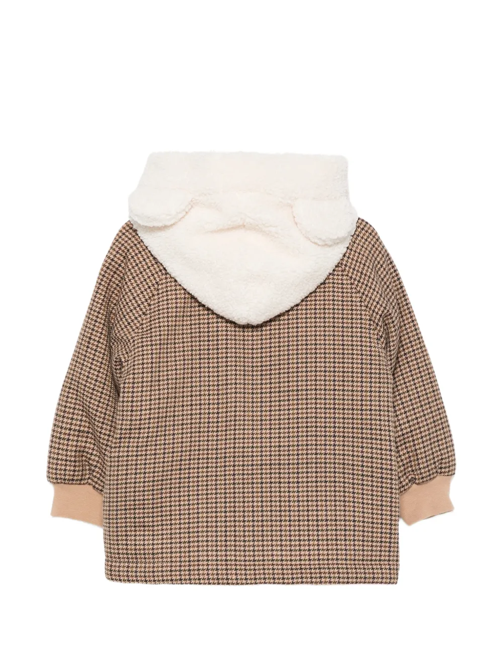 Moschino Kids Jack met capuchon en pied-de-poule-patroon Bruin