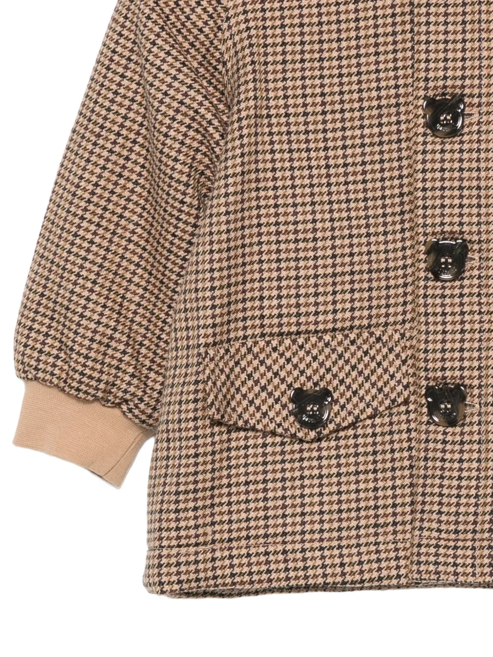 Moschino Kids Jack met capuchon en pied-de-poule-patroon Bruin