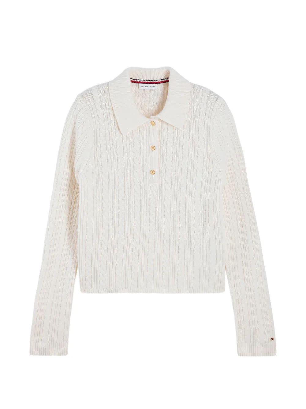 Tommy Hilfiger cable-knit polo sweater - Toni neutri