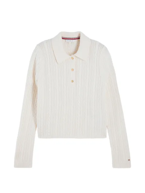 Tommy Hilfiger cable-knit polo sweater