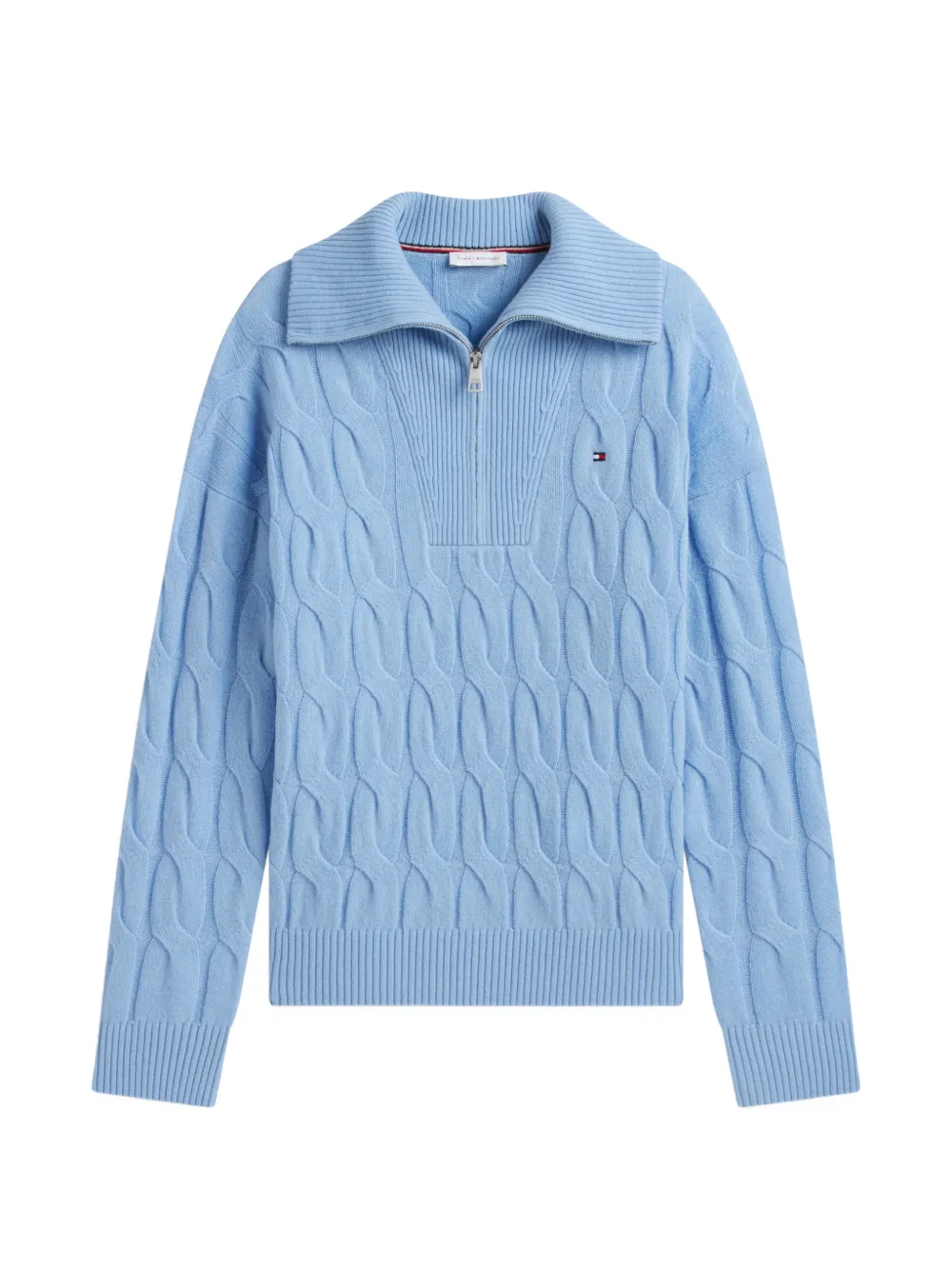 Tommy Hilfiger cable-knit quarter-zip sweater - Blu