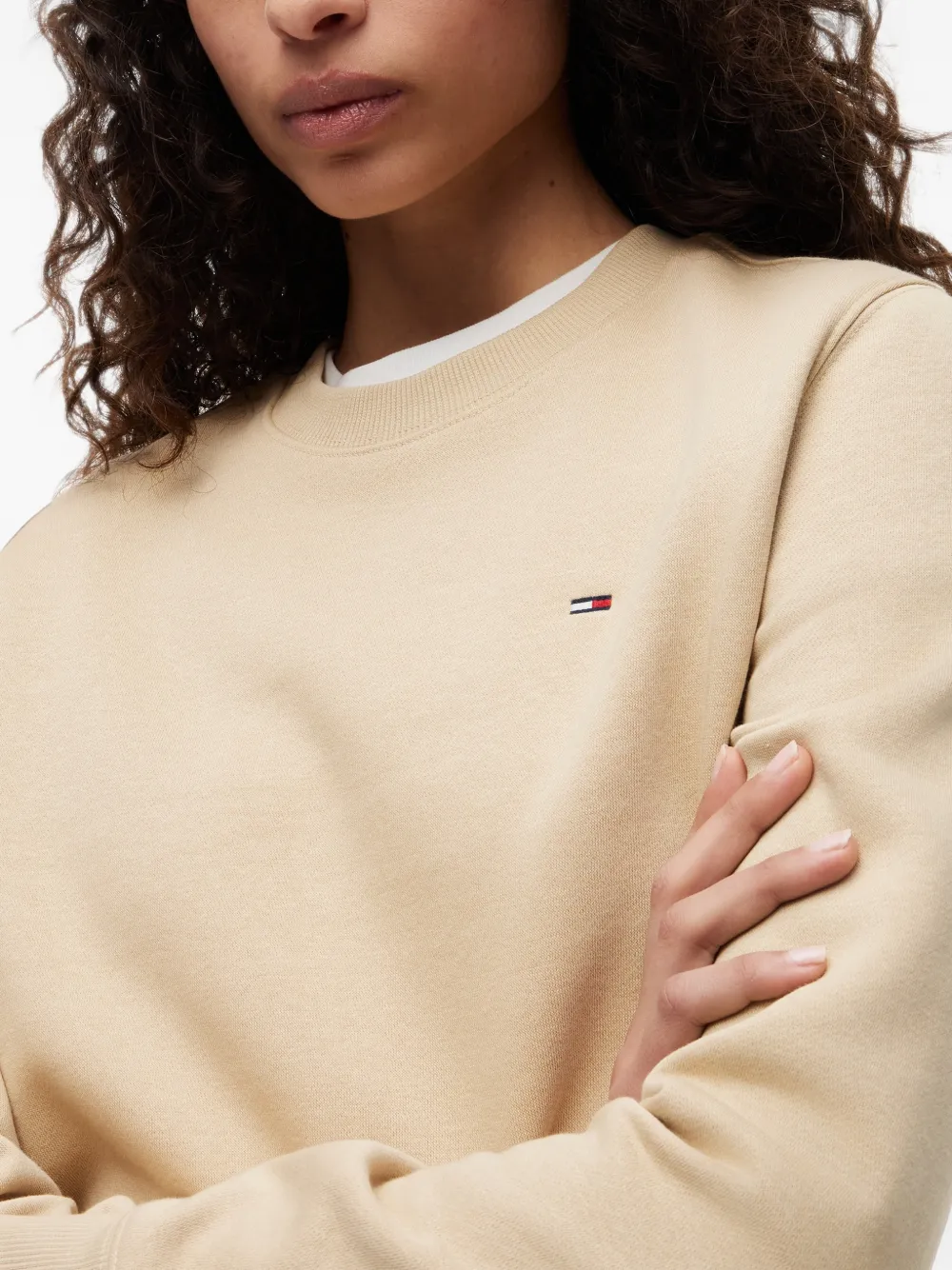 Tommy Hilfiger Sweater met flar-borduurwerk Beige