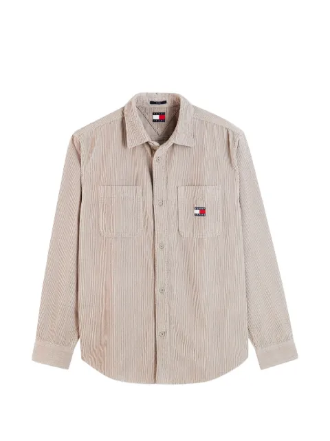 Tommy Hilfiger logo-patch corduroy shirt