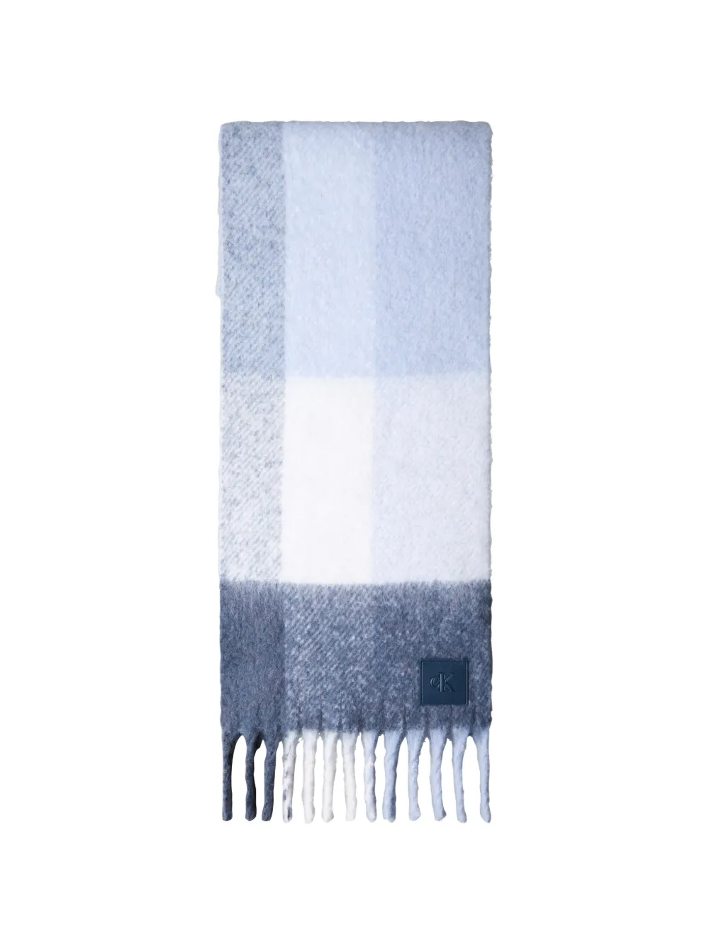 Calvin Klein check fringed scarf - Blau