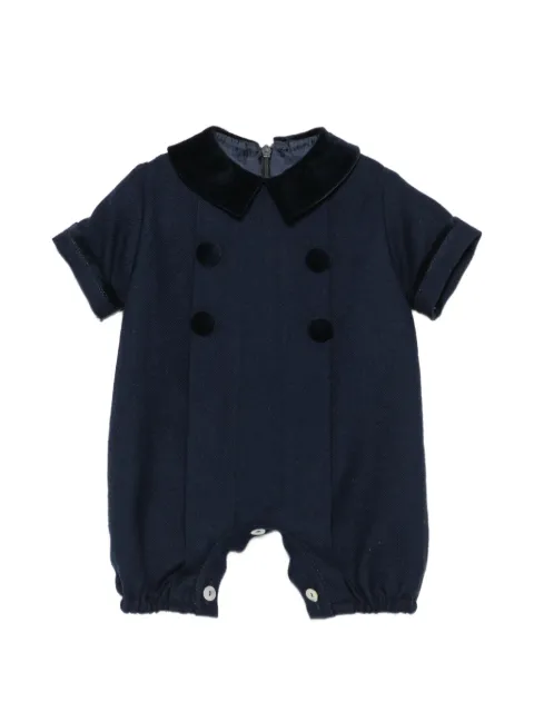 PAIO CRIPPA velvet-collar double-breasted romper
