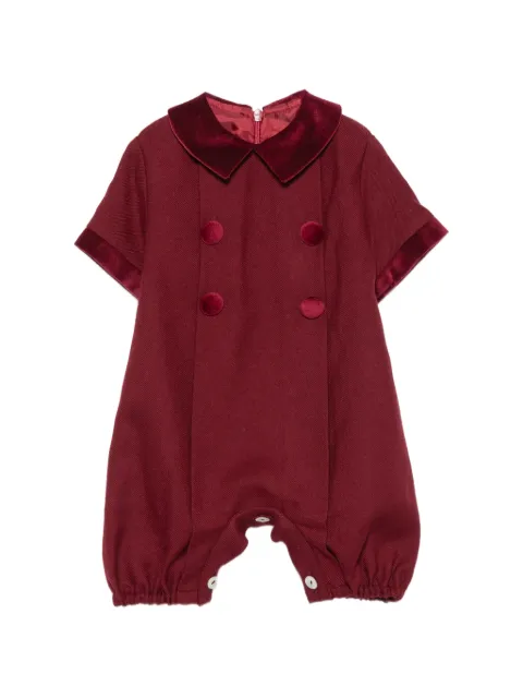 PAIO CRIPPA velvet-collar double-breasted romper