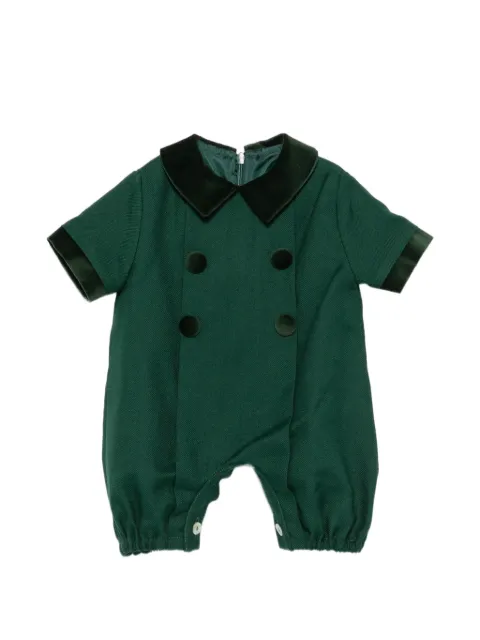PAIO CRIPPA velvet-collar double-breasted romper