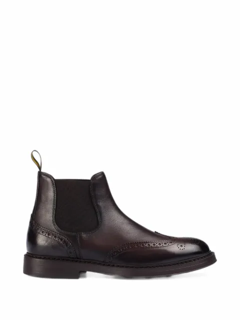 Doucal's brogue-detail leather chealsea boots