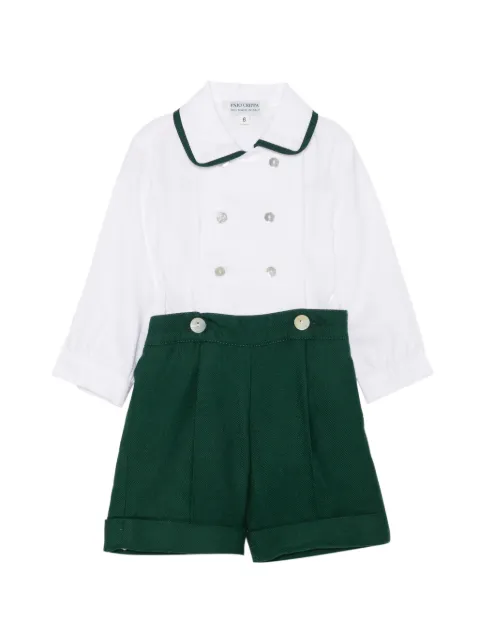 PAIO CRIPPA double-breasted contrast-trim shorts set