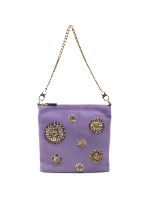 Versace small embellished suede tote bag