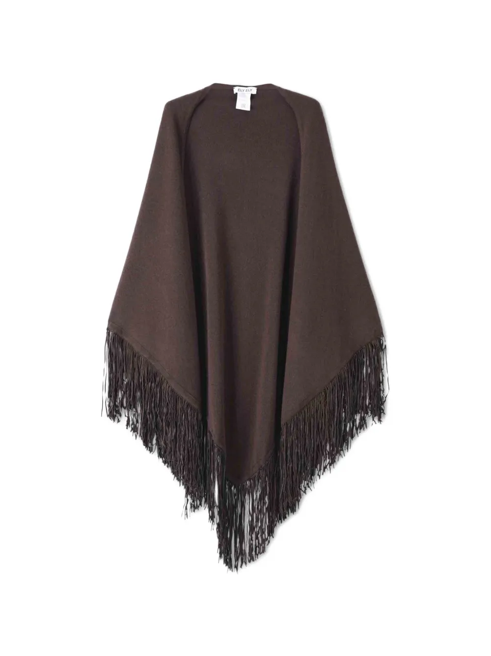 Ely Ely Schultertuch Mit Fransenbesatz In Brown