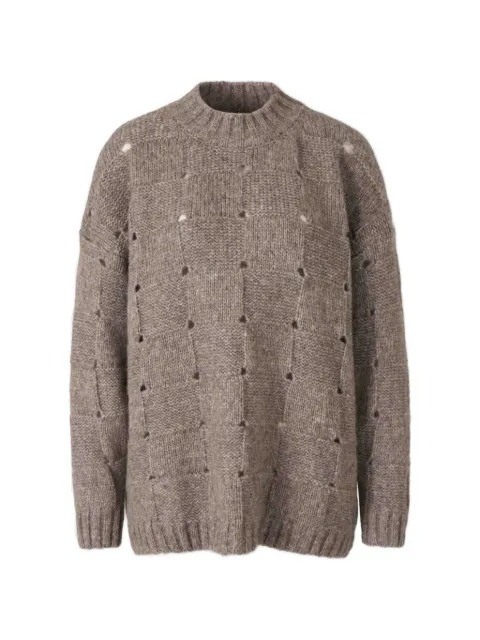 ELY ELY checkered textured-knit sweater