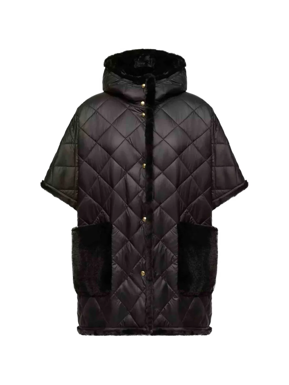 Moncler quilted faux-fur coat - Noir Moncler quilted faux-fur coat - Noir
