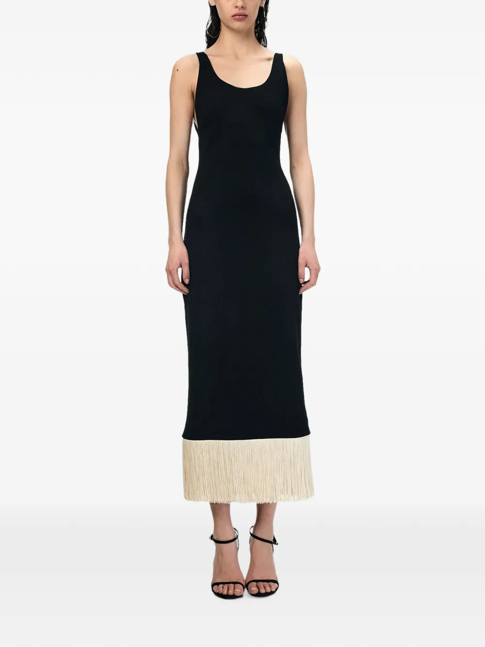 ANDRA ANDREESCU fringe-trim sleeveless midi dress