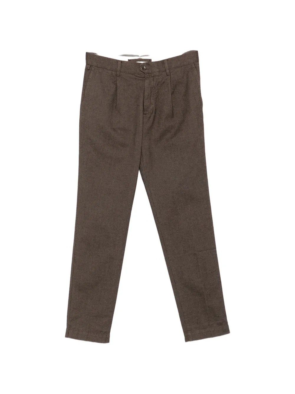 Incotex pleated herringbone-pattern trousers Bruin