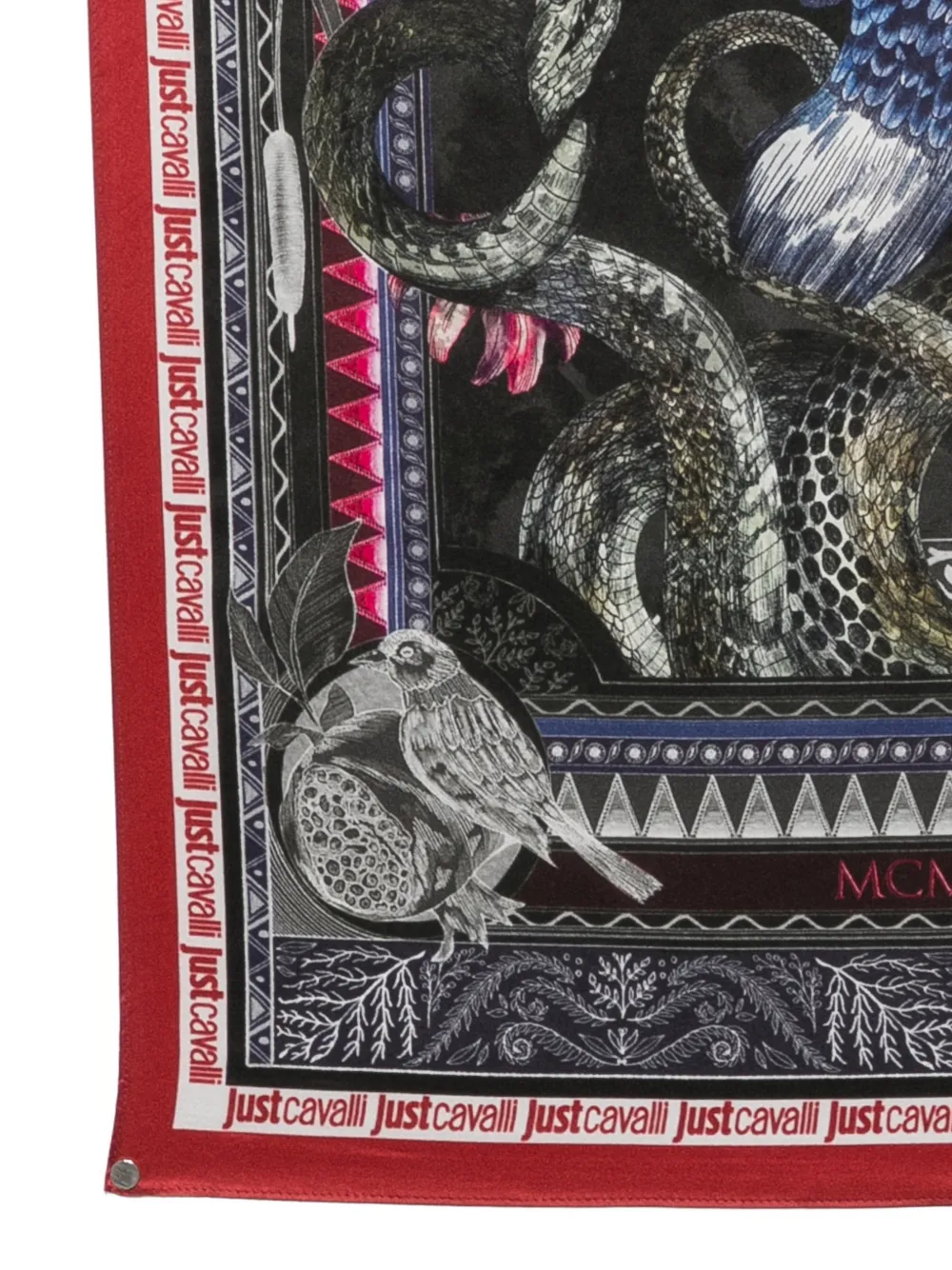 Just Cavalli graphic-print square scarf Zwart