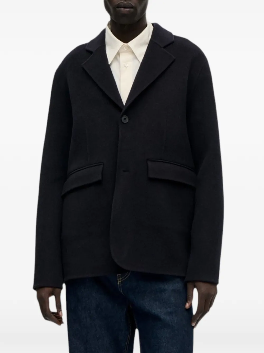 Berner Kühl notched-lapel single-breasted blazer - Blue
