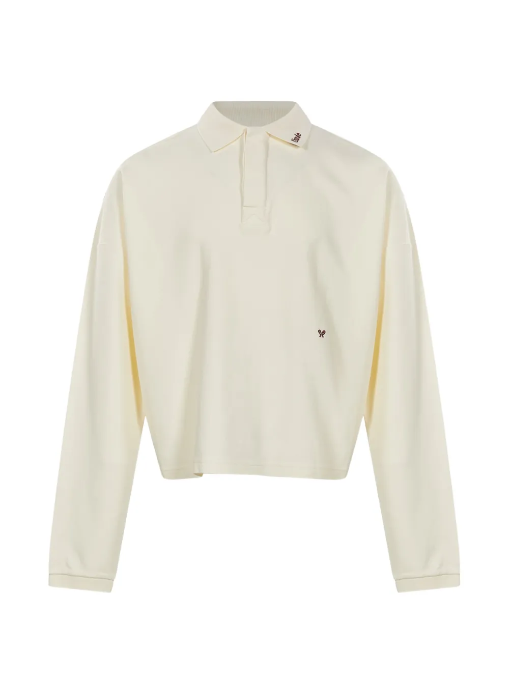RHUDE logo-embroidered long-sleeve polo shirt - Toni neutri