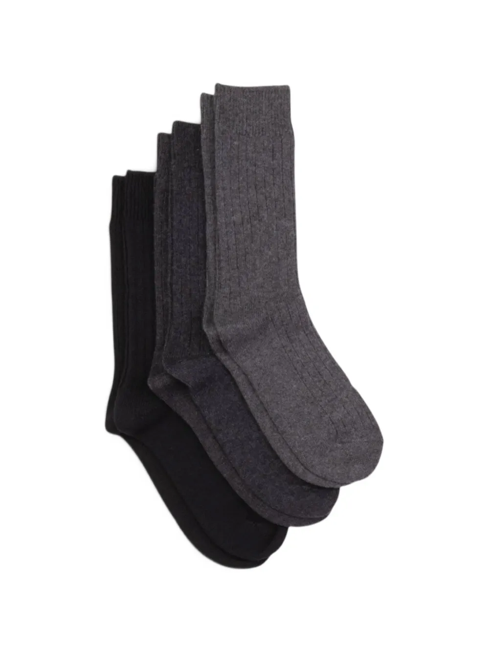 RoToTo ribbed-knit crew socks (set of three) - Nero