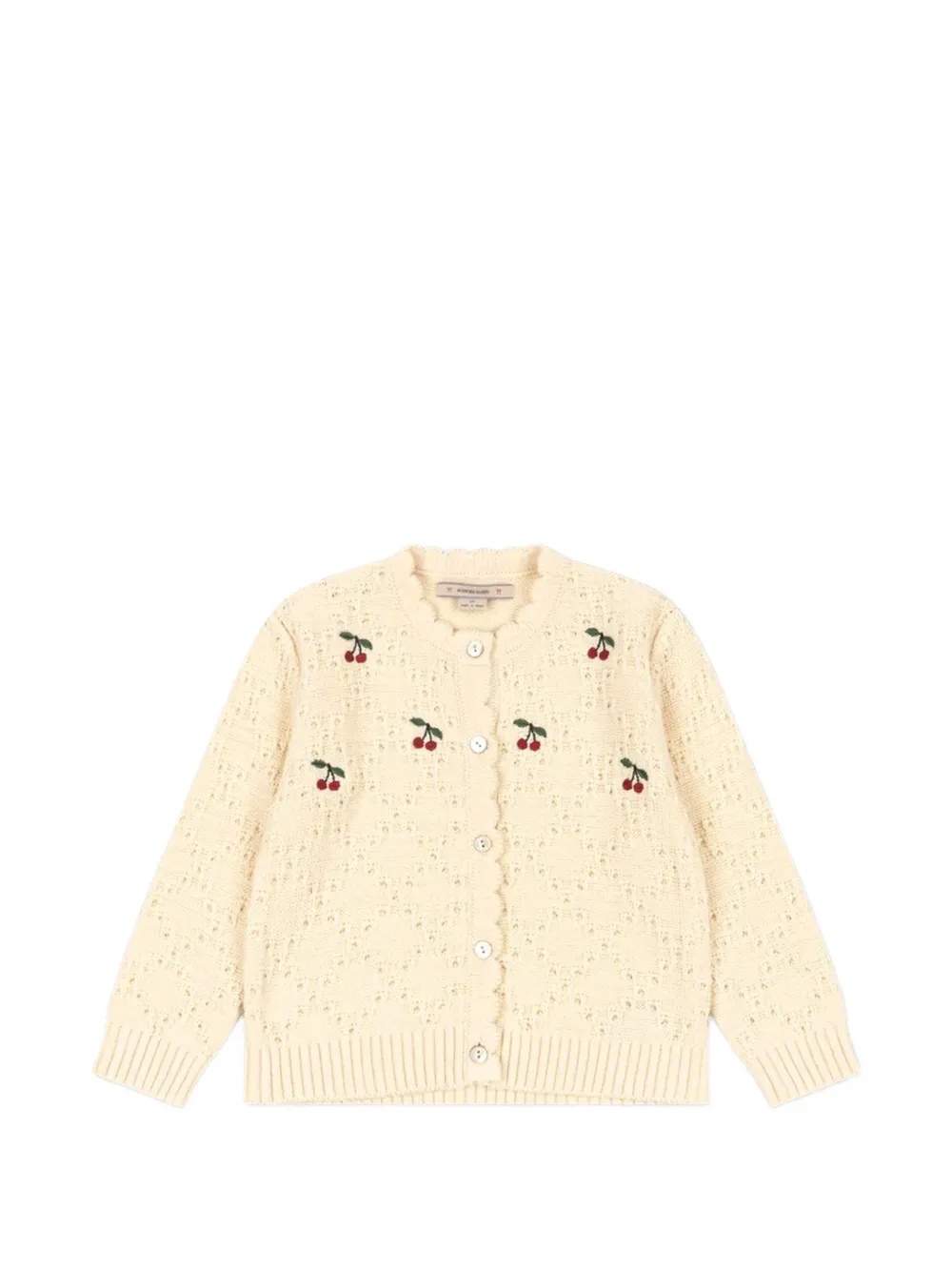 Konges Sløjd cardigan Cocolo à cerise brodée - Tons neutres Konges Sløjd cardigan Cocolo à cerise brodée - Tons neutres